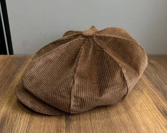 Brown newsboy cap,spring corduroy applejack cap,Gavroche hat for men,Peaky blinders cap,brown baker boy hat,schiebermütze damen,newsboy hats