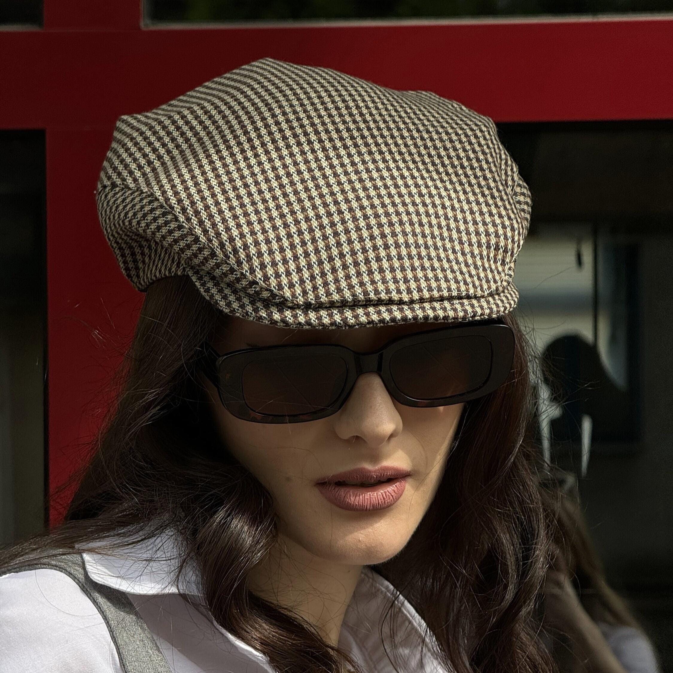 Beige-brown Flat Cap Unisex,spring Wool Newsboy Cap 