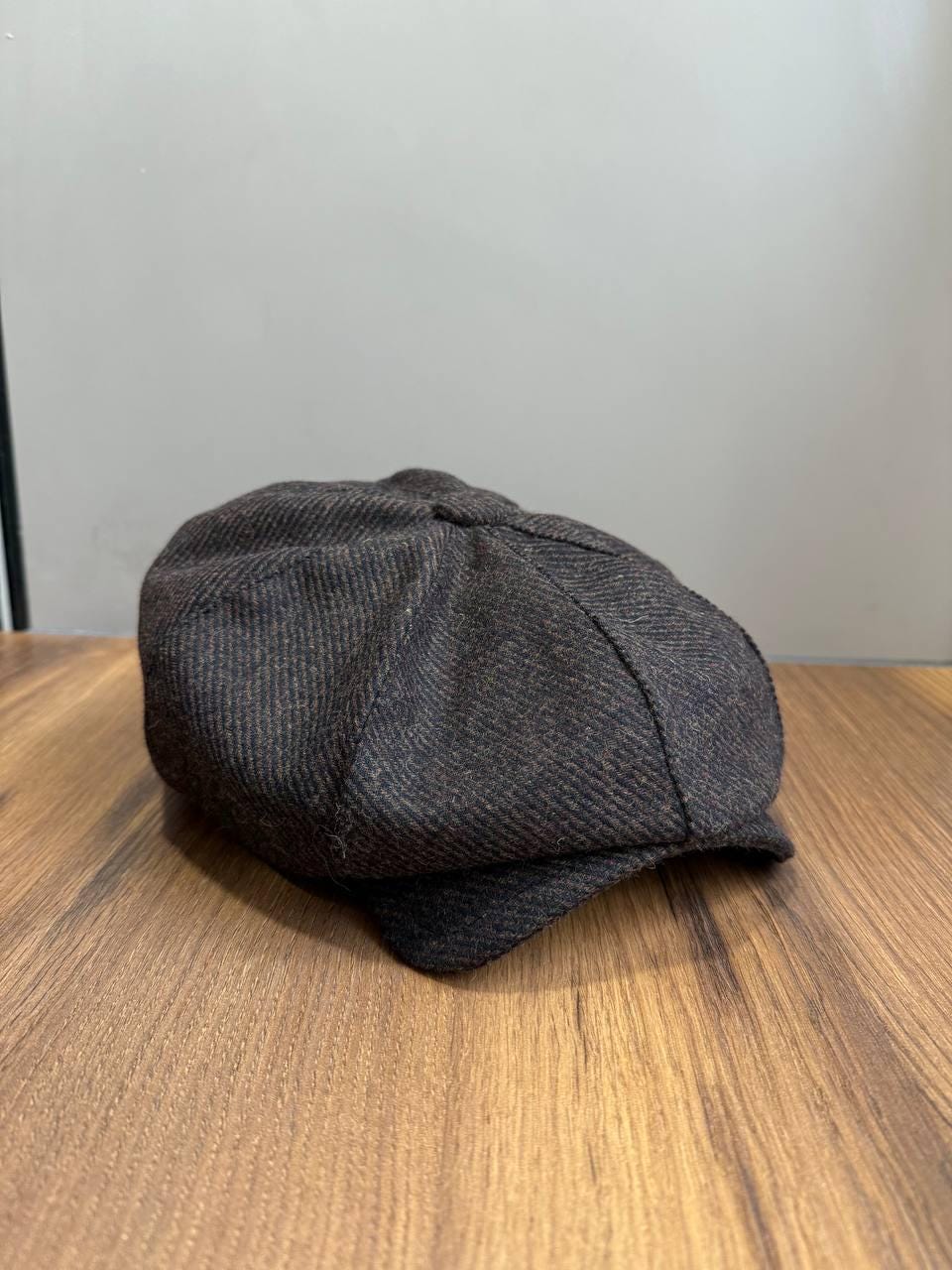 Brown-black Newsboy Cap,diagonal Wool Gavroche Hat,autumn