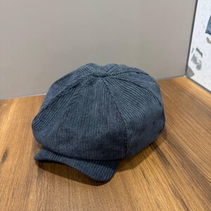 Grey Gatsby style cap,oversized grey Gavroche hat,spring newsboy velveteen cap,grey bakerboy cap, Johnny Depps style cap,grey velveteen cap image 7