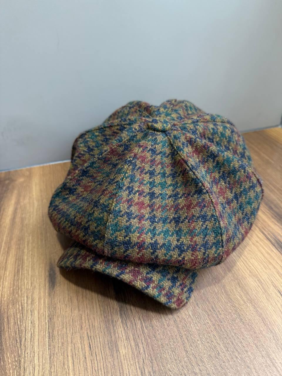 Multicolored Wool Newsboy Cap,wool Houndstooth Hat Man  display picture 3