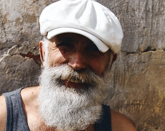 Berretto di lino bianco, paraocchi Peaky, cappello da strillone, cappello da strillone da uomo, berretto Paperboy, berretto da panettiere, berretto piatto, cappello a 8 pannelli, stile vintage, cappello da teppista