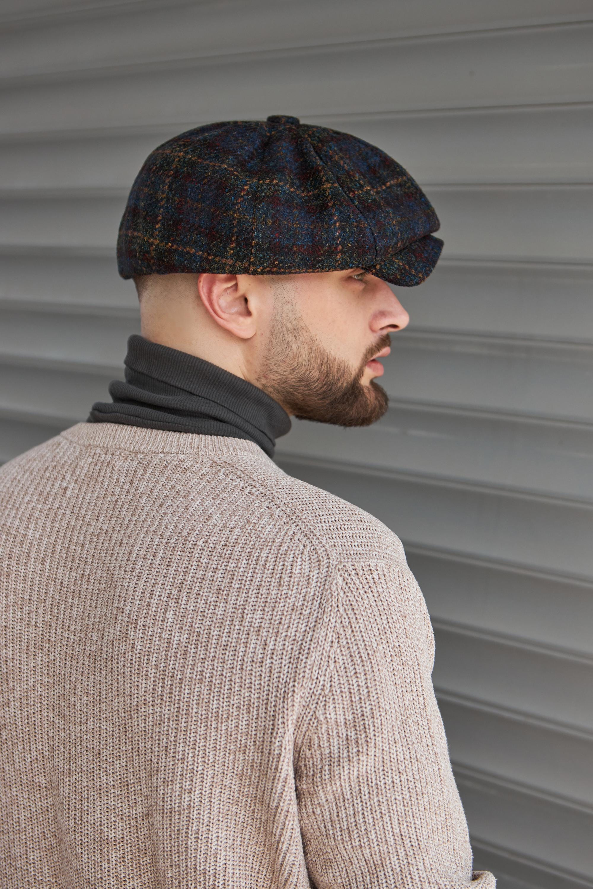 Retro Peaky Blinder Mütze Zeitungsjunge Flatcap Fischgrät Herren Baker