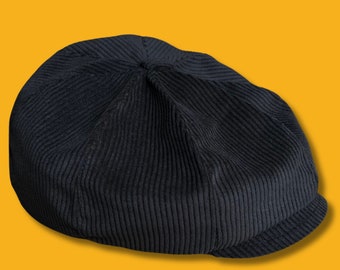 Schwarze Samtmütze, Peaky Blinders-Mütze, Unisex-Newsboy-Mütze, Newsboy-Mütze, Baker-Boy-Mütze, 8panel-Mütze, Peaky-Mütze, Hooligan-Mütze, Paperboy-Mütze, Schiebermütze