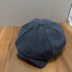 Grey Gatsby style cap,oversized grey Gavroche hat,spring newsboy velveteen cap,grey bakerboy cap, Johnny Depps style cap,grey velveteen cap image 6