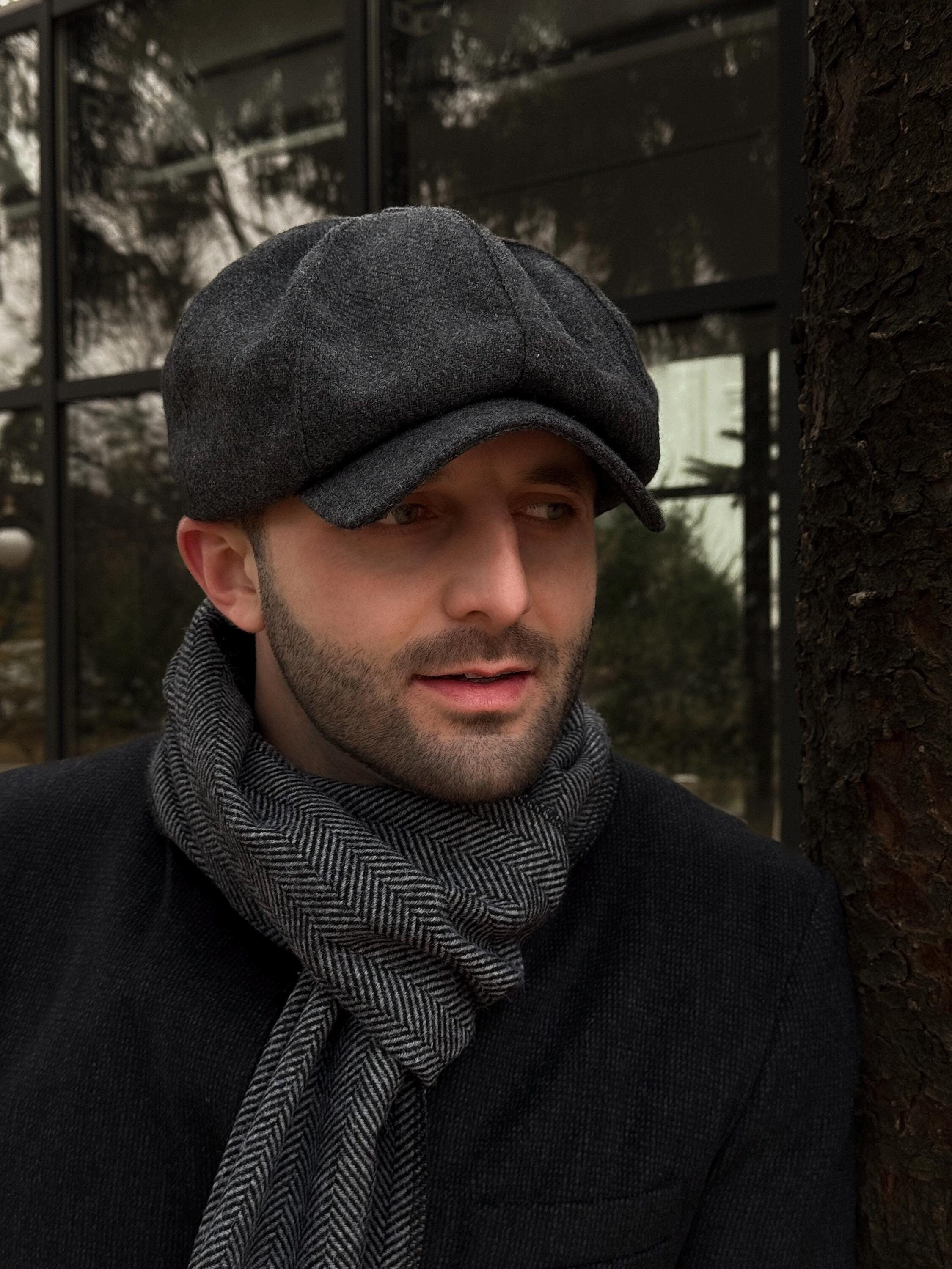 PE Men's Newsboy Pressboy Cap Hat Gray Size OSFA 3D Logo 100