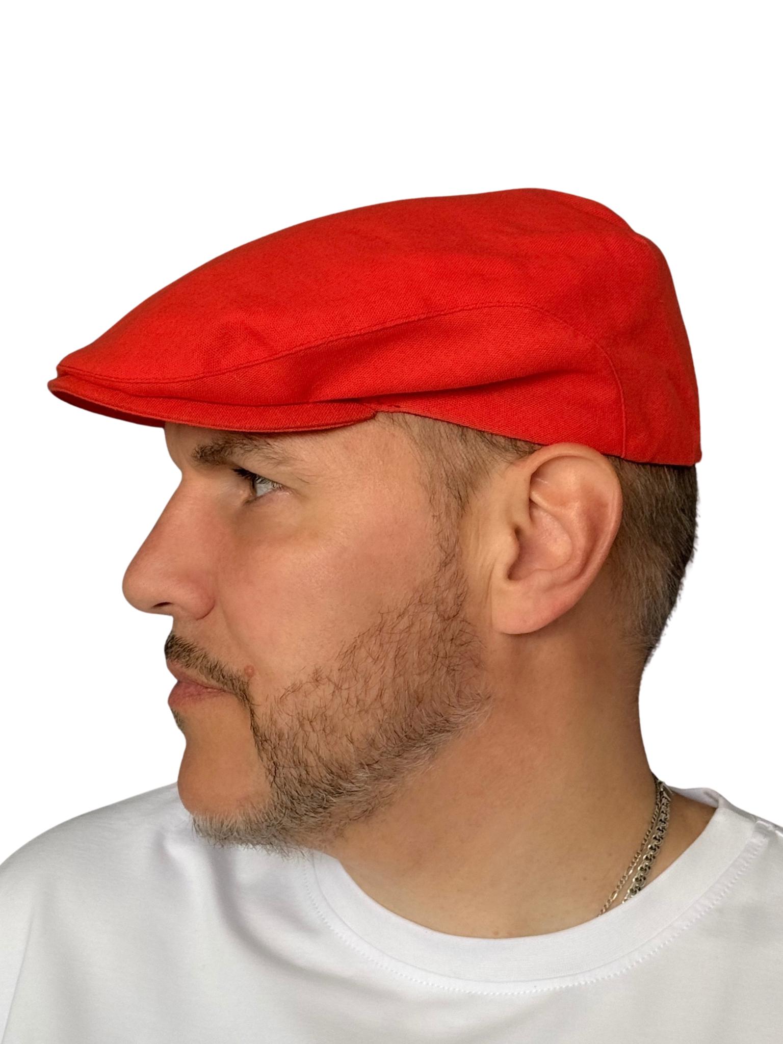 VTG Saks Fifth Avenue Italy Red 100% Cotton Cabbie Hat Newsboy Cap Summer Red Red Newsboy Caps for Men for sale | eBay main image 4