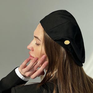 Black summer cotton flat cap,cotton Gatsby cap unisex,black Ivy cap women,cotton newsboy cap men,handmade black flatcap,black cabbie hat men