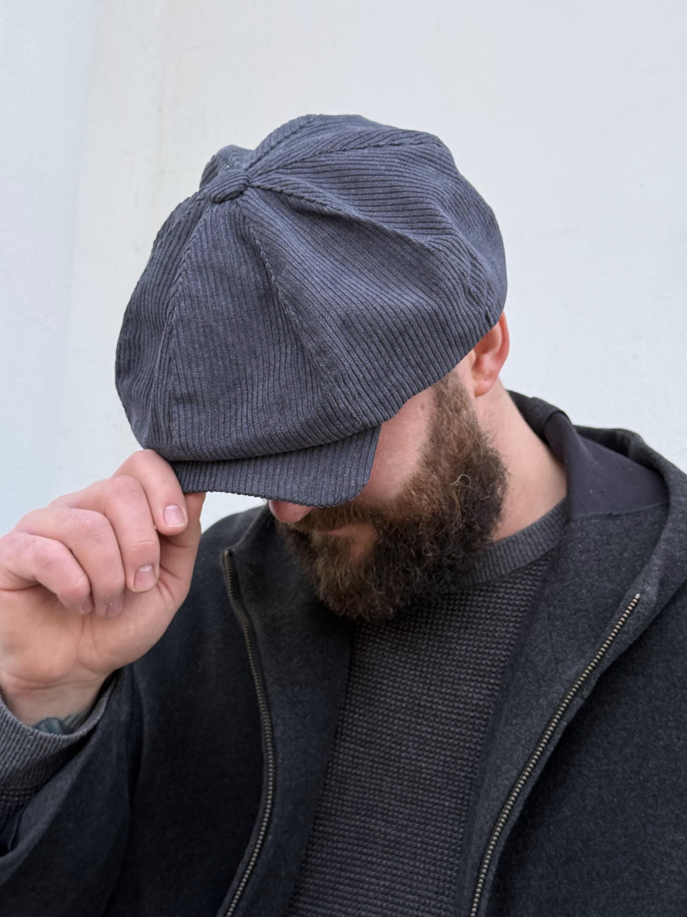 Dark Grey 8-panel Applejack Hat,oversized Newsboy Cap,grey