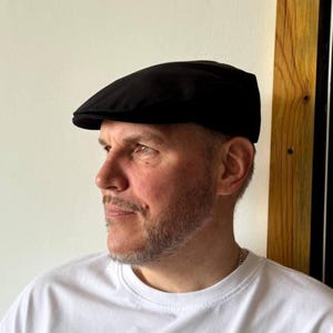 Black flat cap unisex,summer linen flat cap,black newsboy cap,black Gatsby cap men,black linen ivy cap,peaky blinders hat,black pageboy hat