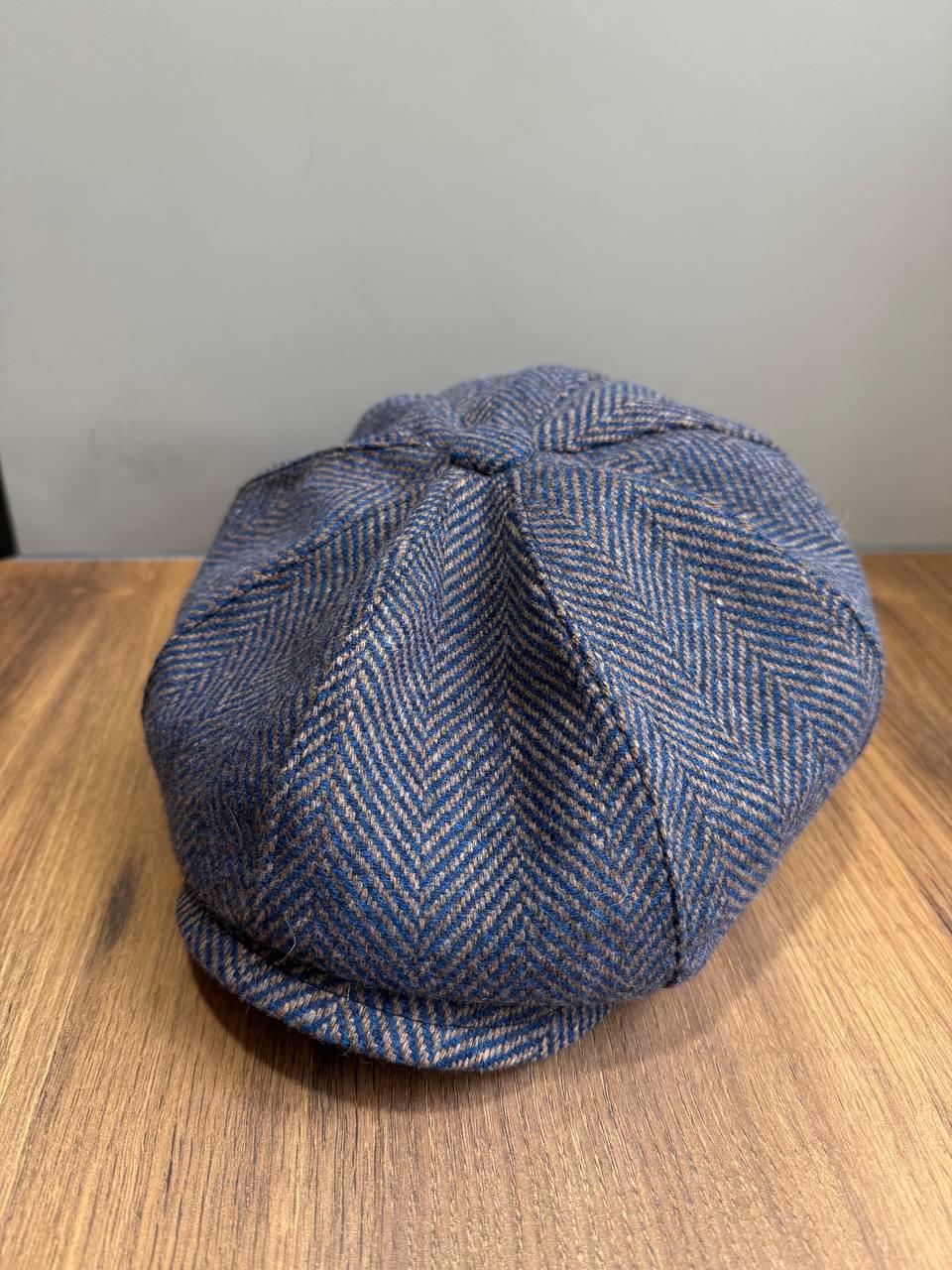 Blue-brown Gavroche Hat,wool Newsboy Cap,herringbone Wool  display picture 2