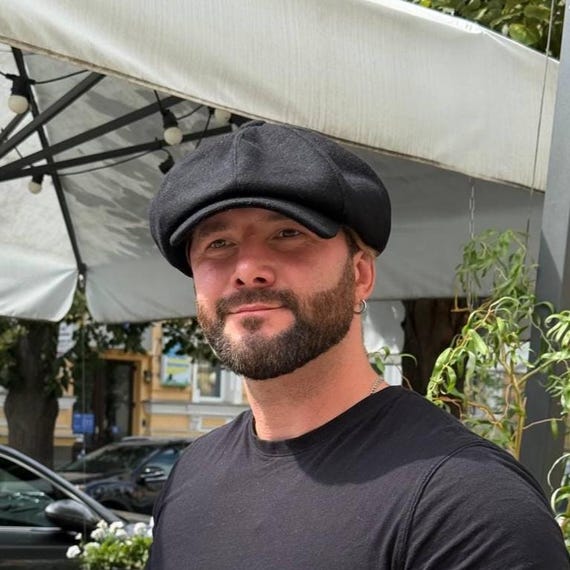 Classic Black Wool,black Newsboy Cap,wool Applejack Hat,peaky