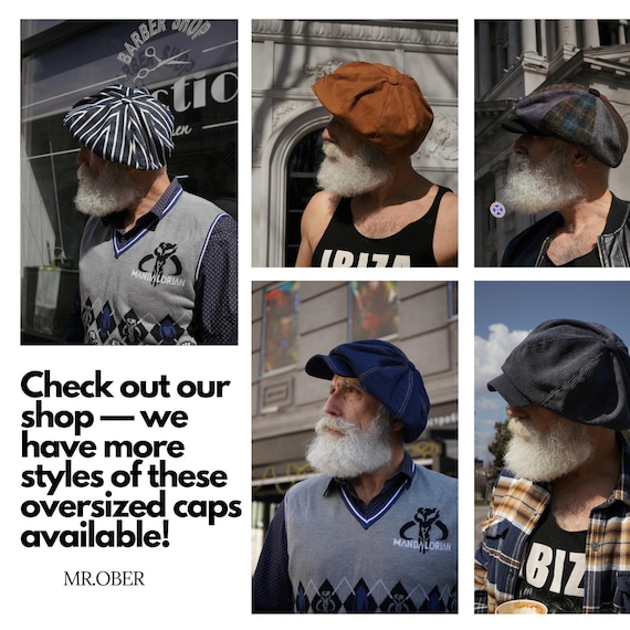 Oversized Denim Gavroche Cap,blue Newsboy Cap Man,old-fashioned