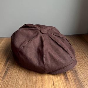 Brown summer cap,linen newsboy cap,brown applejack hat,linen Driving Cap,Peaky blinders hat,handmade brown gatsby hat,casual men’s linen cap