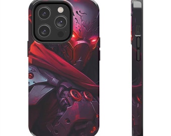Sci-Fi Cyborg Ninja Crimson Tough Phone Case – Impact Resistant