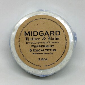 Peppermint & Eucalyptus Foot Soap - Natural Premium Handcrafted Soap - Natural Luffa