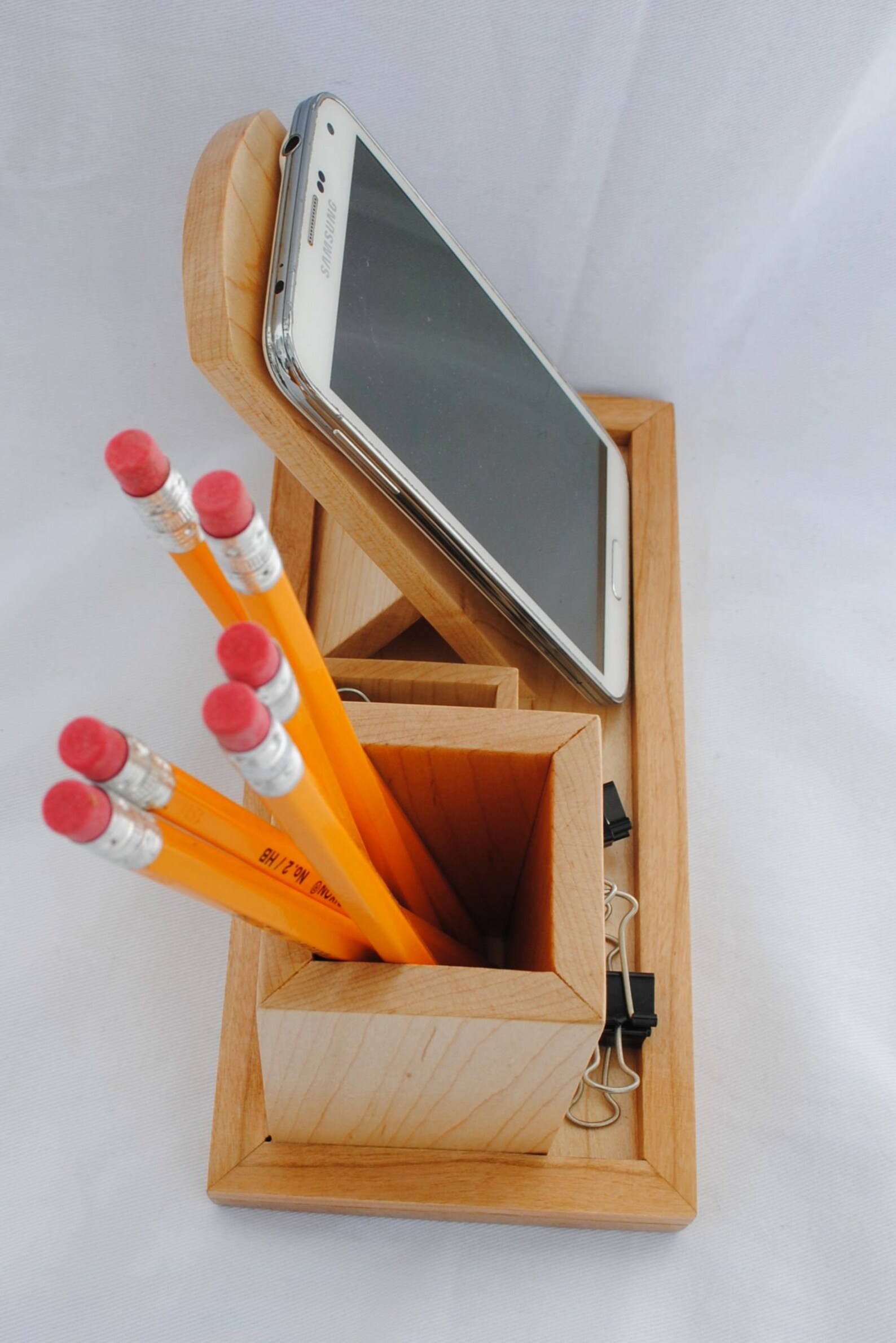 Desktop Organizer With Cell Phone Dock Etsy