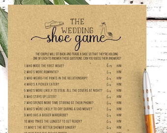 Wedding Shoe Game: Bridal Shower Fun (PDF Download)