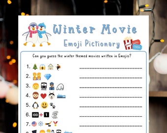 Juego de Emojis de Película de Invierno: Actividad para Fiestas Navideñas (Descarga Digital)
