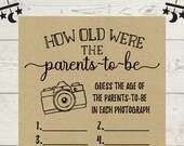 How Old Game: Rustic Baby Shower, Fun Activity (Printable, Instant Download)