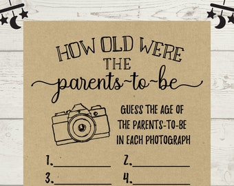 How Old Game: Rustic Baby Shower, Fun Activity (Printable, Instant Download)