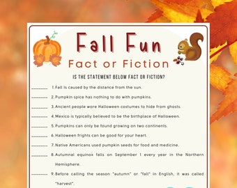 Juego de otoño: Realidad o ficción: Actividad de Acción de Gracias en otoño (Descargar PDF)