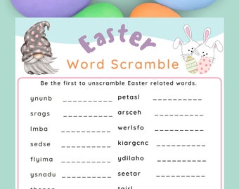 Easter Word Scramble Game | Easter Printable Game for Kids & Adults | Fun Easter Party Game | Easter Activities l Easter Sunday |Printable