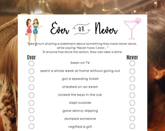 Jogo "Sempre ou Nunca" para a Noite das Mulheres: Jogo de Bebida para Adultos (PDF)