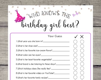 Fun Teen Girls Birthday Games | Who Know The BG Best? Game| Girls Sleepover Party Games | Pajama Party | age 12, 13, 14,15,16,17  | Tween