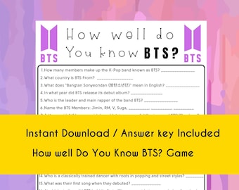 BTS Trivia Game: How Well Do You Know BTS? (PDF)