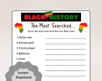 Black History Game: African American History Quiz (Printable PDF)