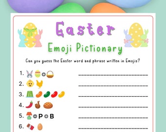Easter Emoji Pictionary Game | Easter Printable Game for Kids & Adults | Easter Game | Easter Activities l Easter Sunday l Virtual Trivia