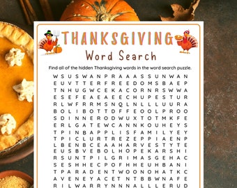Thanksgiving Game Printable Thanksgiving Party game for Kids Adults Icebreaker Classroom Activity Turkey Dinner Game Friendsgiving Game