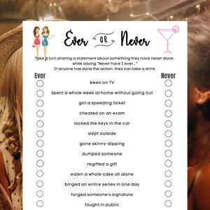 Ladies Night Game | Ever Or Never Game | Fun Girls Night Out | Ladies Night In | Adult Game | Never Have I ever Game | Adult Drinking Game