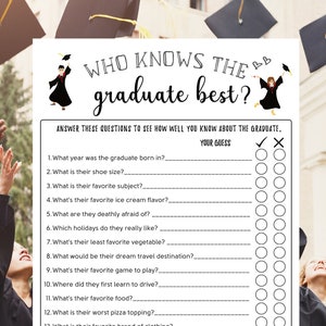 Who Knows the Graduate Best Game | Graduation Party (PDF)