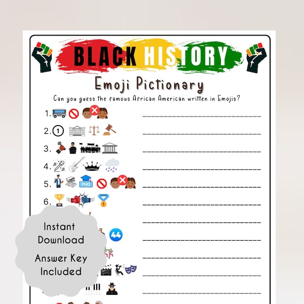 Black History Emoji Etsy