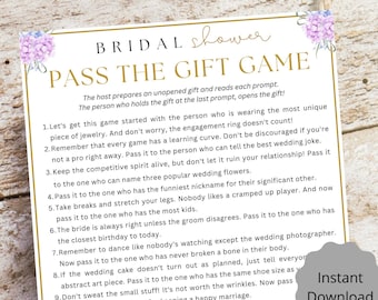 Pass the Gift Bridal Shower Game: Minimalist Party Game (PDF Printable)
