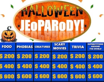 Halloween Jeoparody PowerPoint Game, Trivia for Adults (Digital Download)