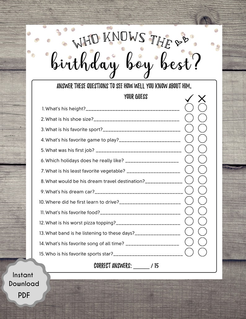 Teen Boys Birthday Game Bundle: Printable Party Games (PDF) - Etsy