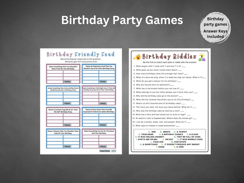 Born in 1964 Game Printable Fun 60th Birthday Games Bundle 60th Party