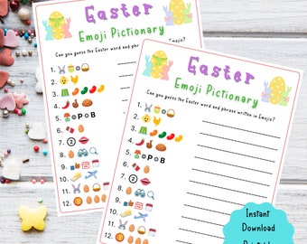 Easter Emoji Pictionary Game | Easter Printable Game for Kids & Adults | Easter Game | Easter Activities l Easter Sunday l Virtual Trivia