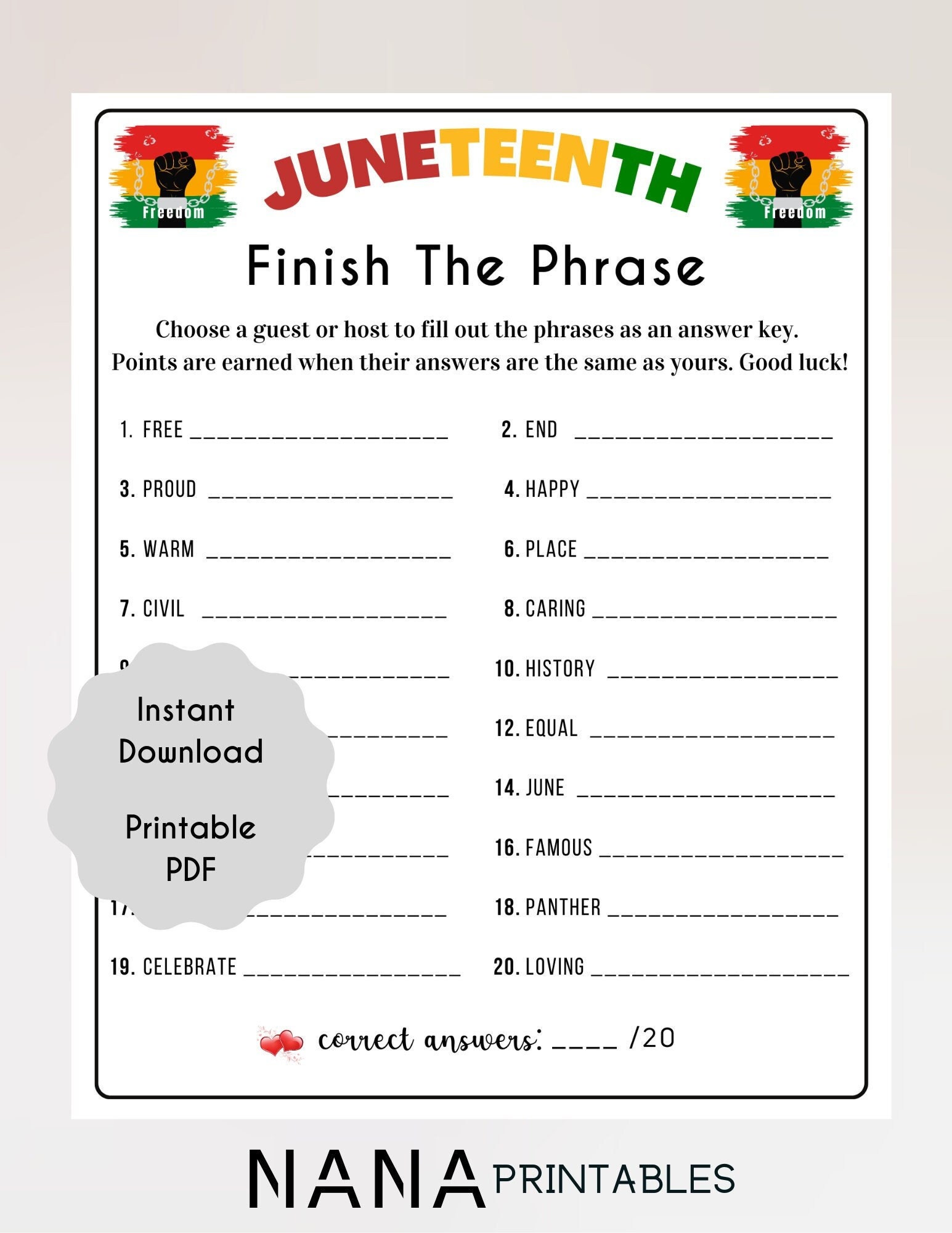juneteenth-finish-the-phrase-printable-game-fun-educational-game-for-kids-black-history-kids-activity-african-american-history-mind-match-etsy for Free Printable Finish The Phrase Juneteenth Finish the Phrase Printable Game, Fun Educational Game for Kids, Black History Kids Activity, African American History Mind Match - Etsy for Free Printable Finish The Phrase