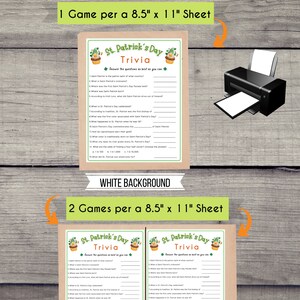 St. Patrick's Day Trivia Game St. Patrick's Day Game for Kids & Adults St. Patrick's Fun Party Game St. Patrick's Classroom Activity image 4