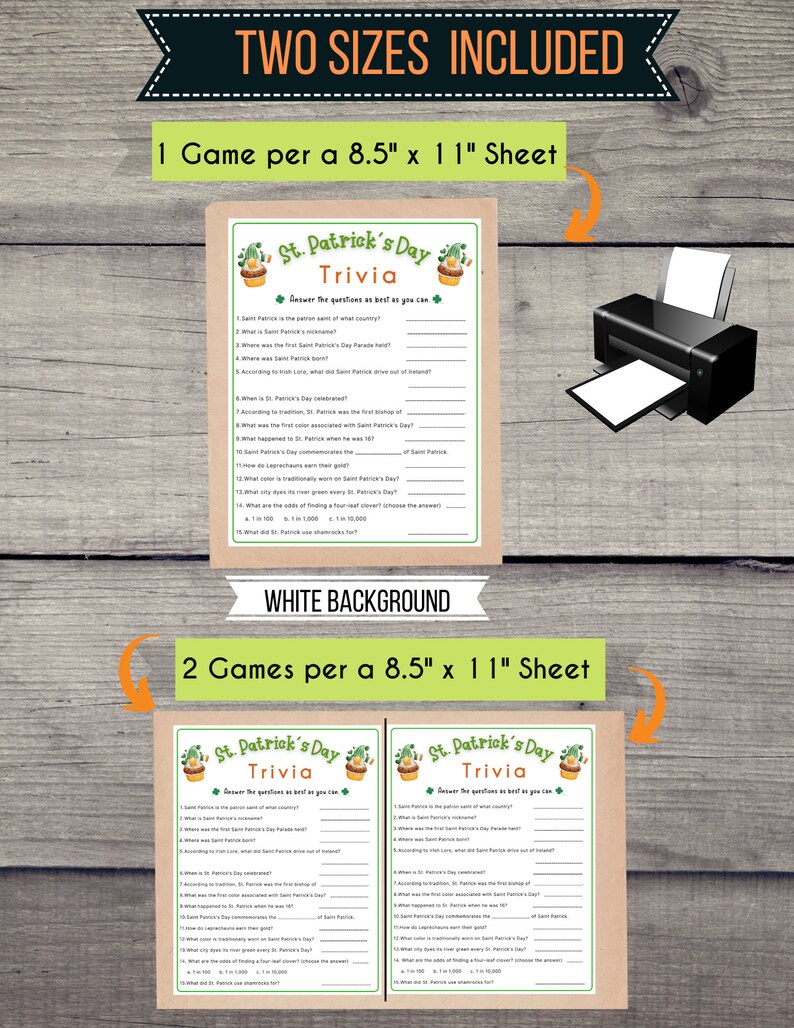 St. Patrick's Day Trivia Game St. Patrick's Day Game for Kids & Adults St. Patrick's Fun Party Game St. Patrick's Classroom Activity image 4