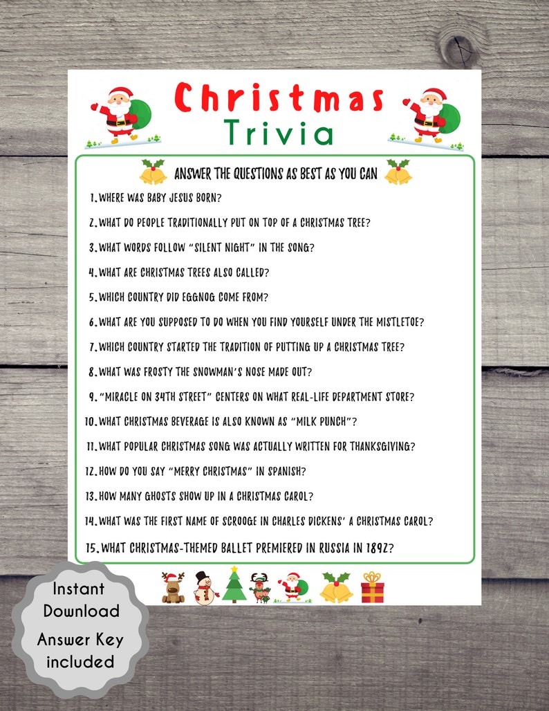 10 Christmas Game Bundle Christmas Printable Games Christmas - Etsy