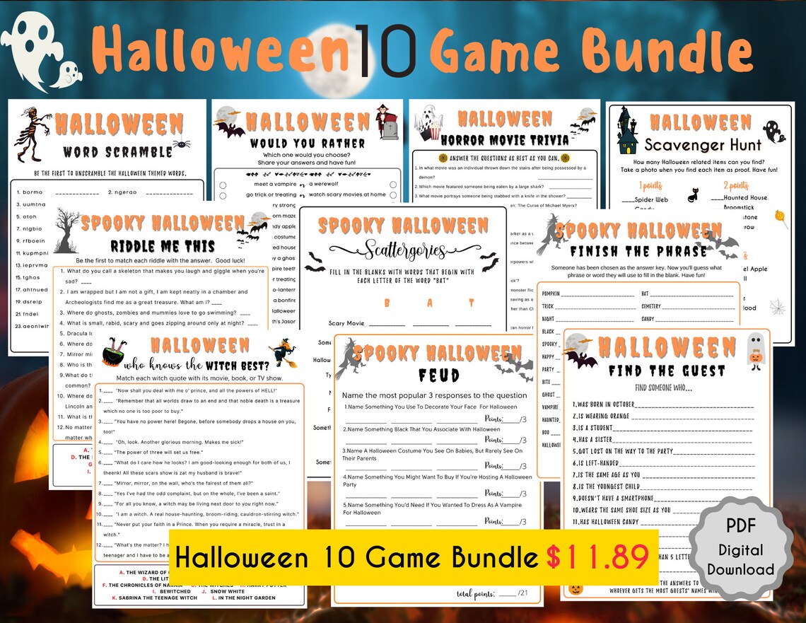 Halloween Candy Dice Game Spooky Halloween Printable Games Etsy