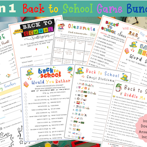 9 in 1 Back to School Printable Game Bundle | Popular Games for Kids | First Day of School Game | Get to Know Activity l Best Selling Games