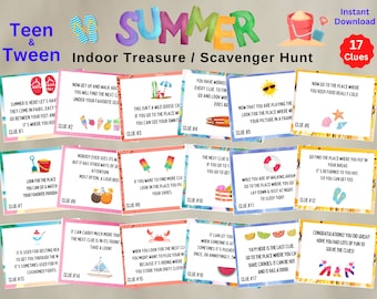 Summer Scavenger Hunt: Indoor Treasure Hunt Game (Printable PDF)