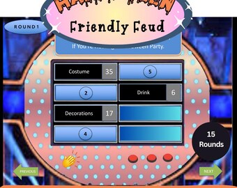 Halloween Party Feud Game: Customizable PowerPoint Trivia (Digital Download, PDF Answer Key Included)