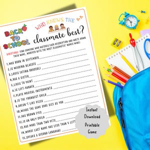 Back to School Spiele Bundle: 11 Druckbare Eisbrecher (PDF Download) Bild 5